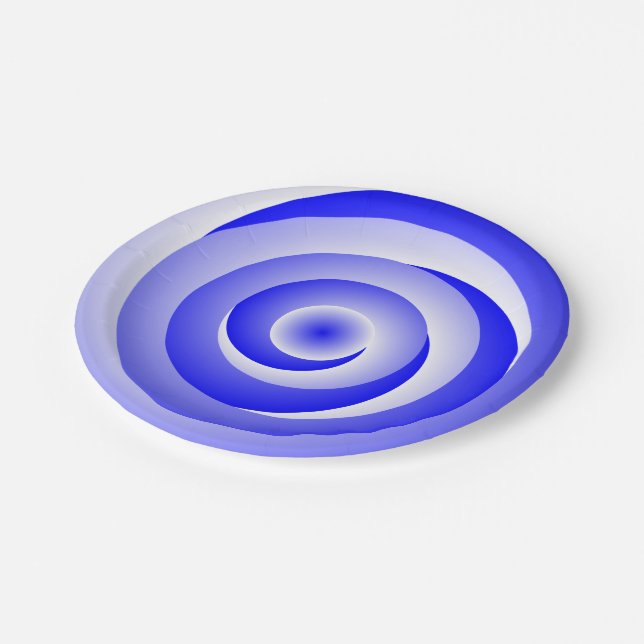 Plato De Papel Ilusión en espiral azul de Kenneth Yoncich (Angular)