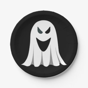 Plato De Papel Ilustracion 02 del dibujo animado del fantasma de