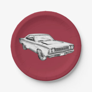Plato De Papel Ilustracion 1968 del coche del músculo del