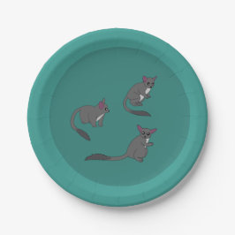 Plato De Papel Ilustración adorable de bushbabies 