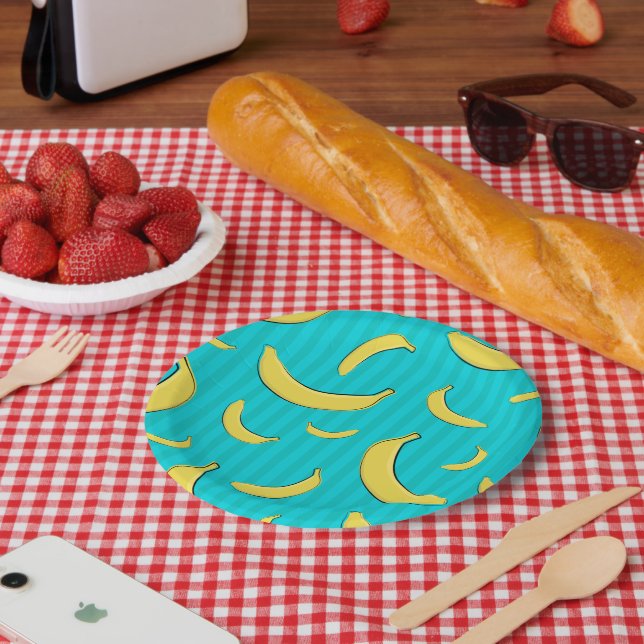 Plato De Papel Ilustracion bananero (Picnic)