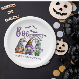 Plato De Papel Ilustracion Boo Halloween Gnomes