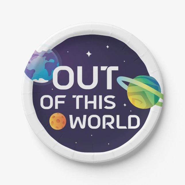 Plato De Papel Ilustracion cósmico fuera de este espacio ultrater (Anverso)