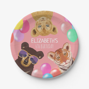 Plato De Papel Ilustracion de animales fiestas Cumpleaños