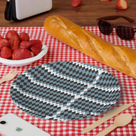 Plato De Papel ilustracion de césped gráfico de damasco alto,