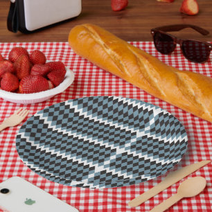 Plato De Papel ilustracion de césped gráfico de damasco alto,