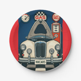 Plato De Papel Ilustracion de coches antiguos