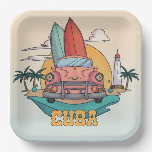 Plato De Papel Ilustracion de Cuba