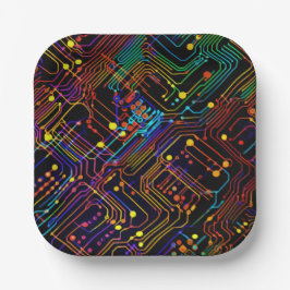 Plato De Papel Ilustracion de diseño de placa de circuito