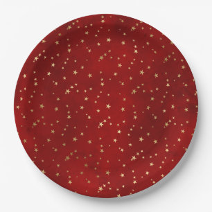 Plato De Papel Ilustración de estrella dorada en crepúsculo carme