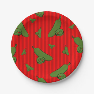 Plato De Papel Ilustración de jalapeño