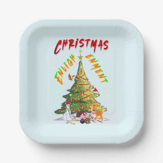 Plato De Papel Ilustración de navidades (Anverso)