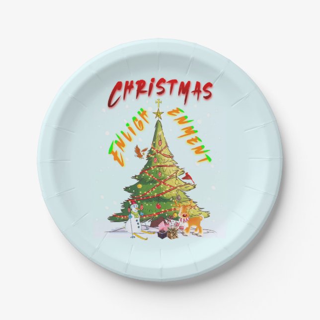 Plato De Papel Ilustración de navidades (Anverso)