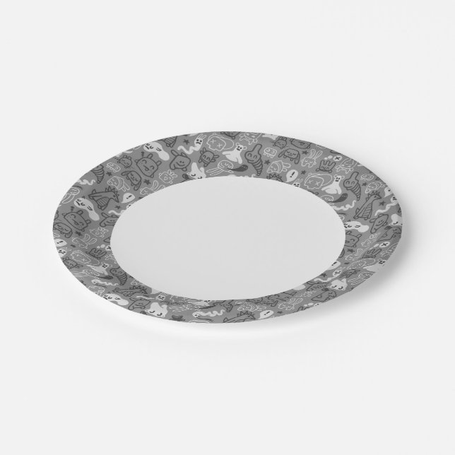 Plato De Papel ilustracion de patrón de doodles (Angular)