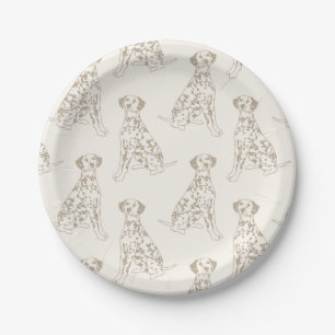 Plato De Papel Ilustracion de perro dulce tan dalmatian