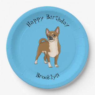 Plato De Papel Ilustracion de personalizado chihuahua