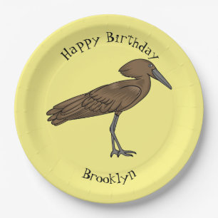 Plato De Papel Ilustracion de personalizado de aves de Hamerkop