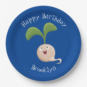 Plato De Papel Ilustracion de personalizado de brote de semillas
