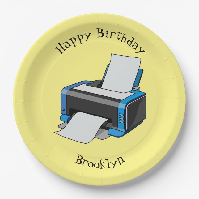 Plato De Papel Ilustracion de personalizado de impresora (Anverso)