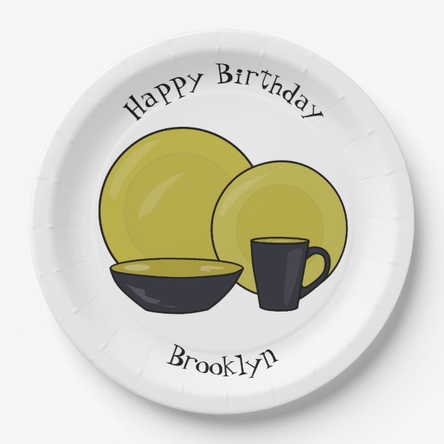 Plato De Papel Ilustracion de personalizado de juego de mesa (Anverso)