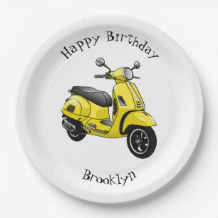Plato De Papel Ilustracion de personalizado de motocicleta con ci