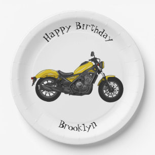 Plato De Papel Ilustracion de personalizado de motocicleta de cru