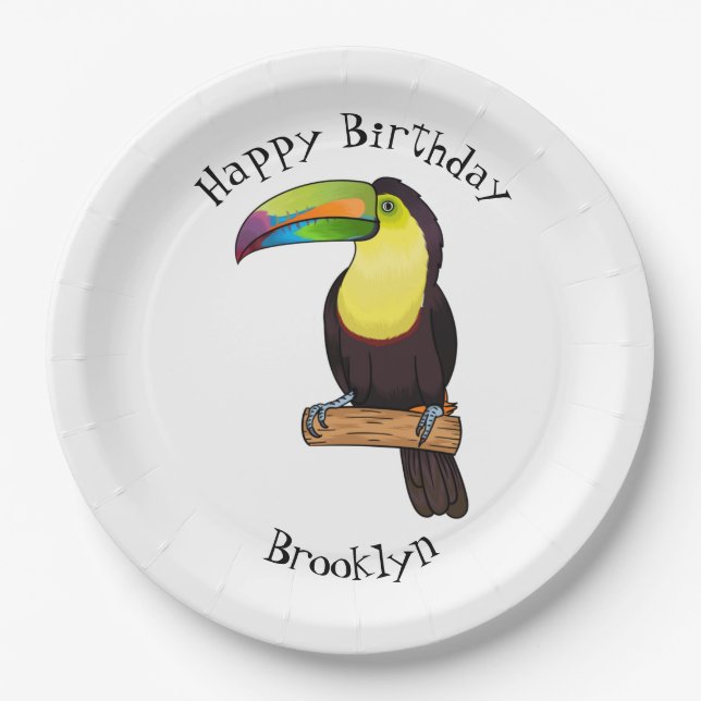 Plato De Papel Ilustracion de personalizado de pájaros toscanos c (Anverso)