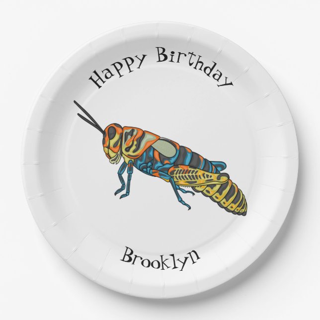 Plato De Papel Ilustracion de personalizado de saltamontes de bar (Anverso)