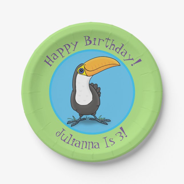 Plato De Papel Ilustracion de personalizado toscano feliz (Anverso)