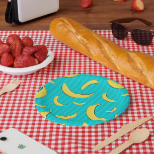 Plato De Papel Ilustración de plátano
