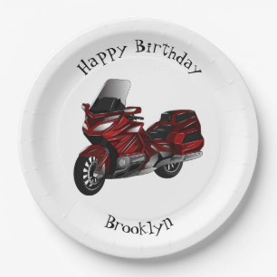 Plato De Papel Ilustracion del personalizado de motocicleta de To