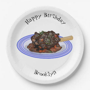 Plato De Papel Ilustracion del personalizado del costillar de cor
