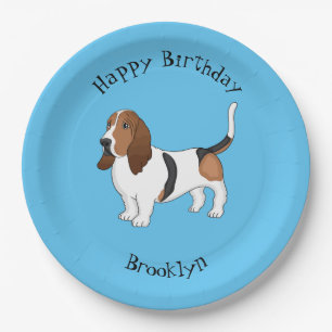 Plato De Papel Ilustracion del personalizado del perro de enlace