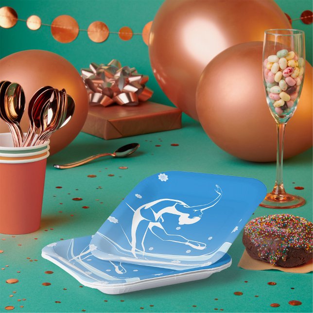 Plato De Papel Ilustracion deportivo de patinaje sobre hielo feme (Subido por el creador)