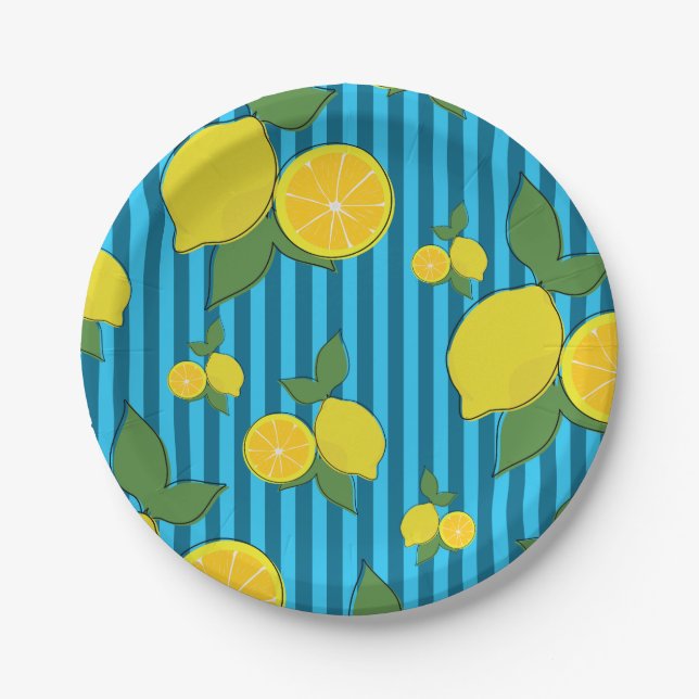 Plato De Papel Ilustracion Lemons (Anverso)