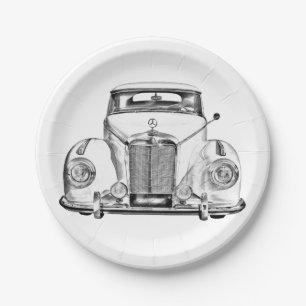 Plato De Papel Ilustracion Mercedes Benz 300 Classic de lujo