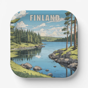 Plato De Papel Ilustracion Natural de Finlandia