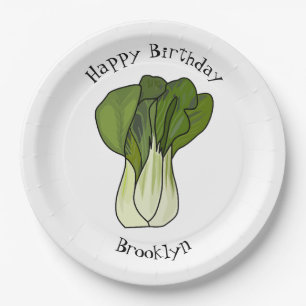 Plato De Papel Ilustracion personalizado Bok choy