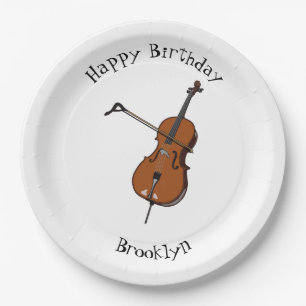 Plato De Papel Ilustracion personalizado Cello