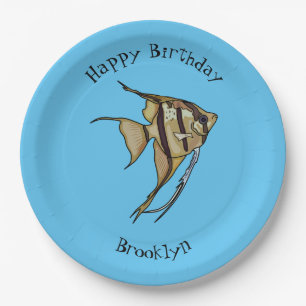 Plato De Papel Ilustracion personalizado de Angelfish