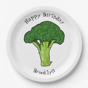 Plato De Papel Ilustracion personalizado de Broccoli