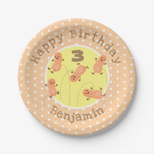 Plato De Papel Ilustracion personalizado de cacahuetes de puenteo