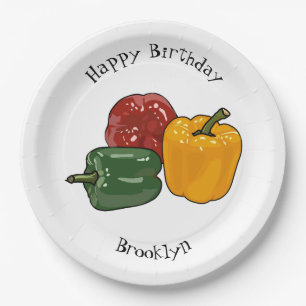 Plato De Papel Ilustracion personalizado de Capsicum