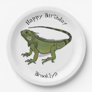 Plato De Papel Ilustracion personalizado de Iguana