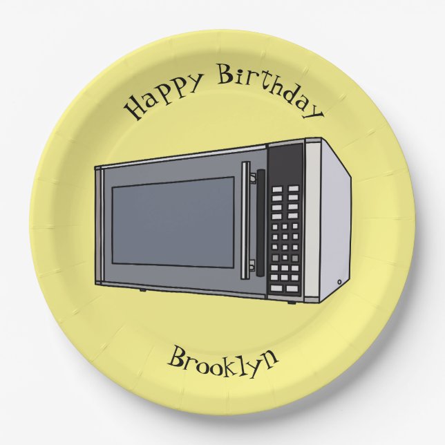 Plato De Papel Ilustracion personalizado de microondas (Anverso)