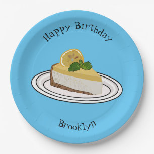 Plato De Papel Ilustracion personalizado de queso de limón