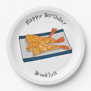 Plato De Papel Ilustracion personalizado de tempura gambas