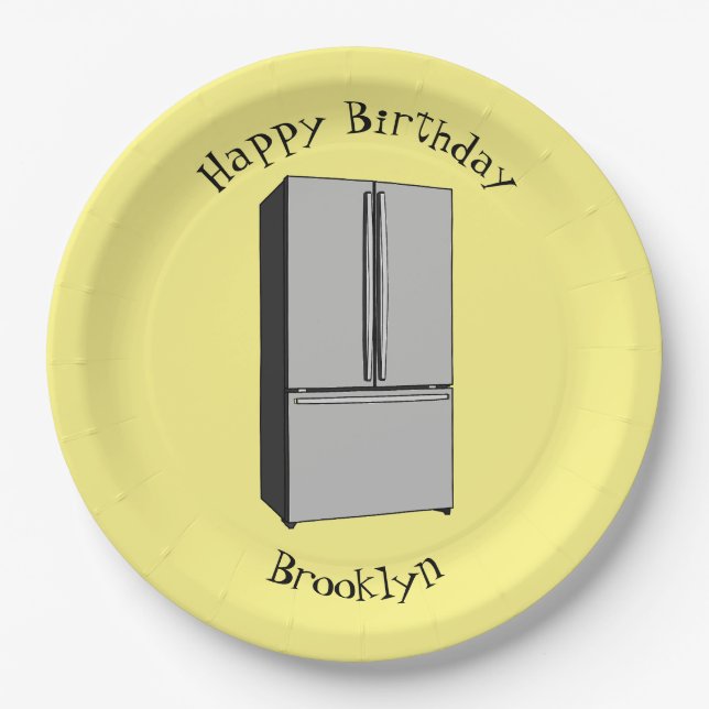 Plato De Papel Ilustracion personalizado frigorífico de puerta fr (Anverso)