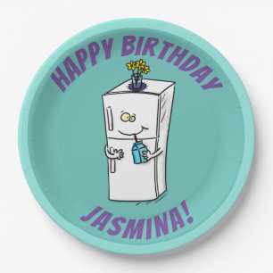 Plato De Papel Ilustracion personalizado frigorífico divertido