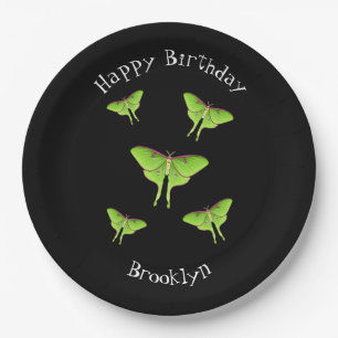 Plato De Papel Ilustracion personalizado Luna Moth